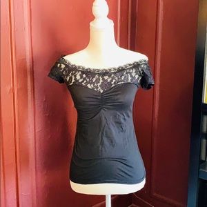 Black Off the Shoulder Top